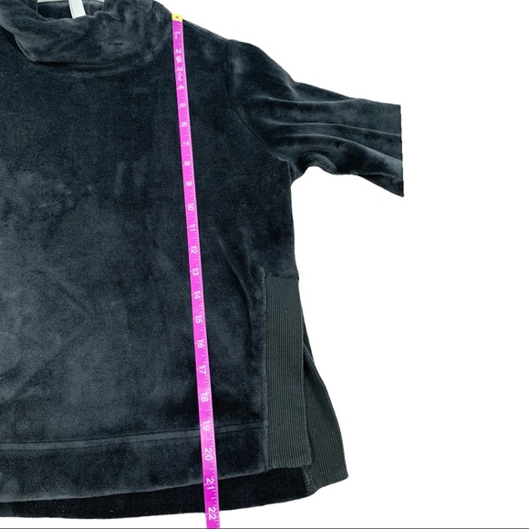 Athleta Double Cozy Fuzzy Funnel Neck Sweatshirt / Sweater | Black | Women’s XXS - Picture 7 of 9